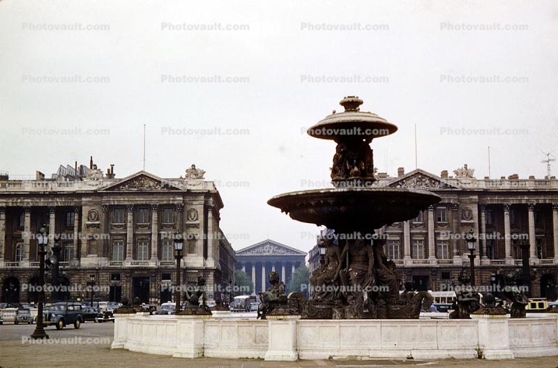 Water Fountain, aquatics, Sculpture, Maidens, Place De Concorde, Crillon Hotel, Rue Royal, The Madeleine, May 1959, 1950s