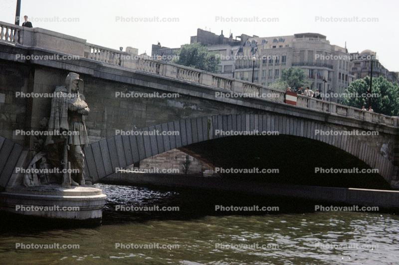Bridge, Statue, River Seine