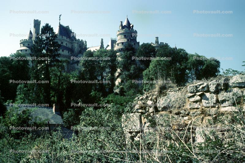 Chateau de Pierrefonds, Castle, Palace, Forest, Trees, Turret, Tower, 1964, 1960s