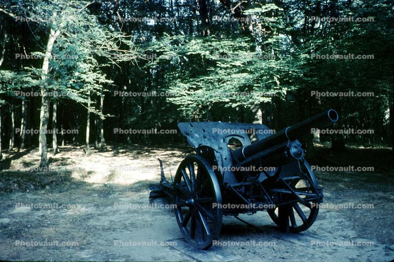 American Cannon, Chateau Thierry, Belleau Wood, 1964, France, 1960s, Artillery, gun