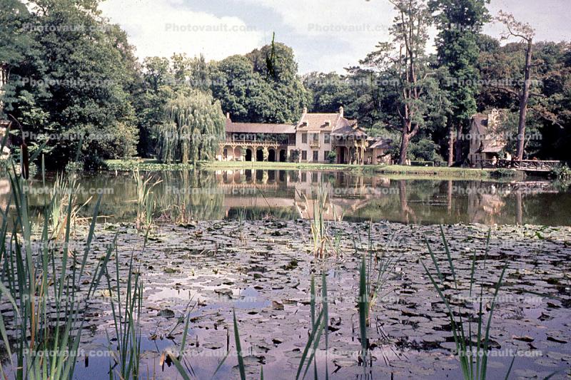 Pond, Lake, Chateau, Trees