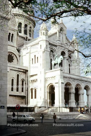 Church, cathedral, statue, building, Sacre Coeur, June 1973