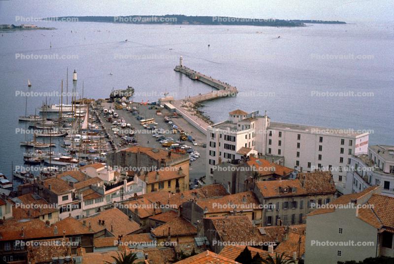 Harbor, Jetty, red roofs, buildings, dock, Pier, cars