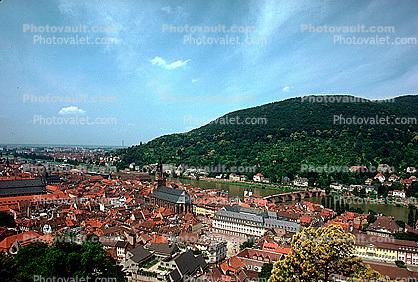 Heidelberg, Baden-W?rttemberg, Karlsruhe, Red Roofs, River Nekar,  Oldenwald, Rooftops, Cityscape, Valley, Village, Town
