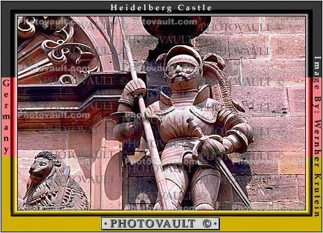 Knight, Sword, Man, Statue, Heidelberg Castle