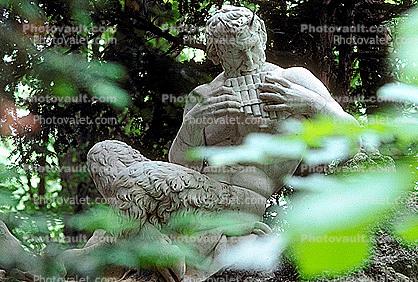 Pan, Greek god of shepherds & flocks, Panpipes, Nymphenburg Castle, Schlo? Nymphenberg, Munich
