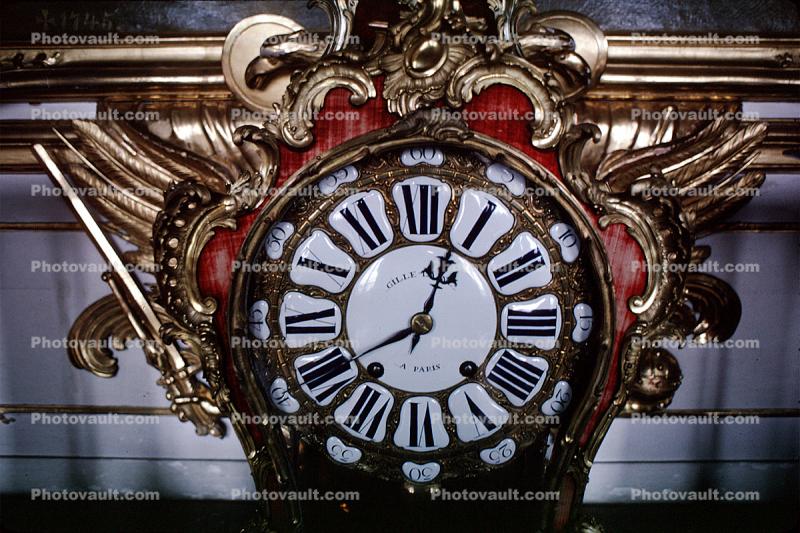 Clock, Nymphenburg Castle, Schlo? Nymphenberg, Munich, roman numerals