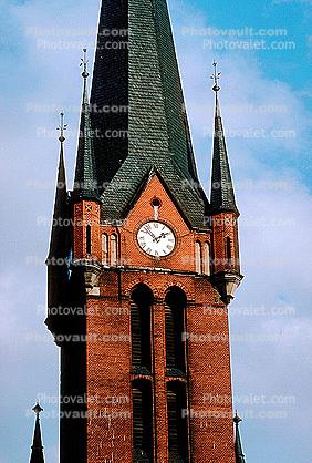 outdoor clock tower, outside, exterior, building, Dresden, roman numerals