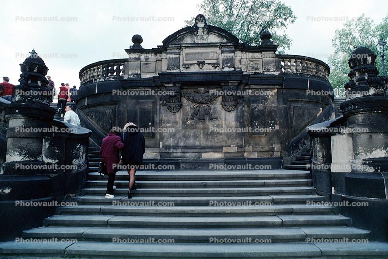 stairs, steps, women, walking, landmark, Dresden