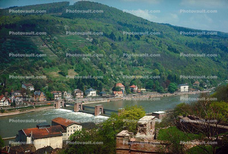 Heidelberg, River Nekar, Baden-W?rttemberg, Karlsruhe, Oldenwald, 1950s
