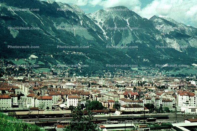 Mountains, Valley, Homes, Constance, Konstanz, 1950s