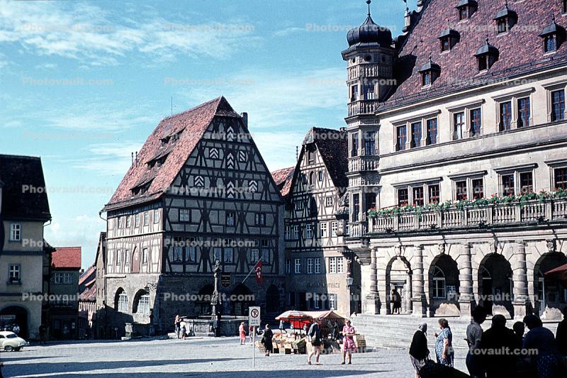 Town Center, buildings, Rothenburg ob der Tauber, Bavaria, Middle Franconia, Ansbach
