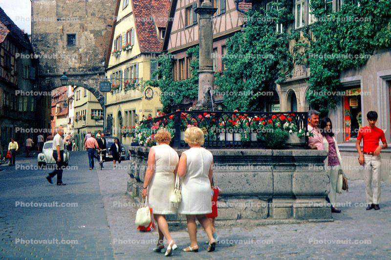 arch, homes, houses, buildings, Rothenburg ob der Tauber, Middle Franconia, Ansbach, Bavaria