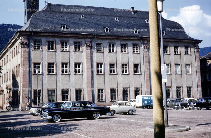 Heidelberg, Cars, Parking, Building, August 1959