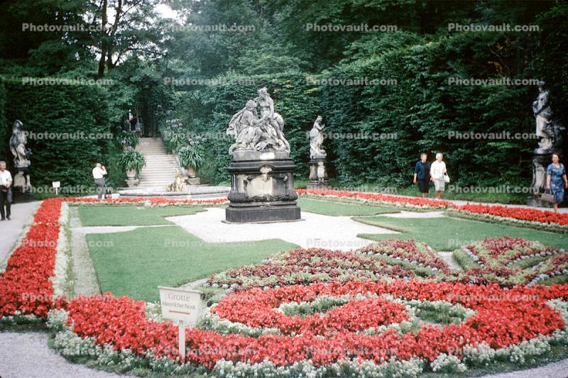 garden, statues, August 1966, 1960s