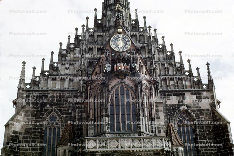 Frauenkirche, Our Lady Church, Clock, N?rnberg, Nurmberg, Bavaria, Middle Franconia