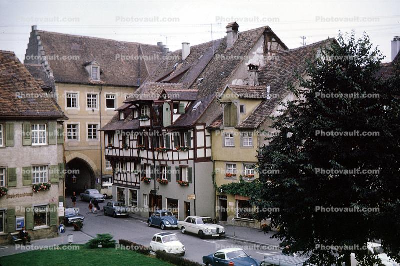cars, street, buildings, Meersburg, Baden-W?rttemberg, T?bingen, Bodenseekreis
