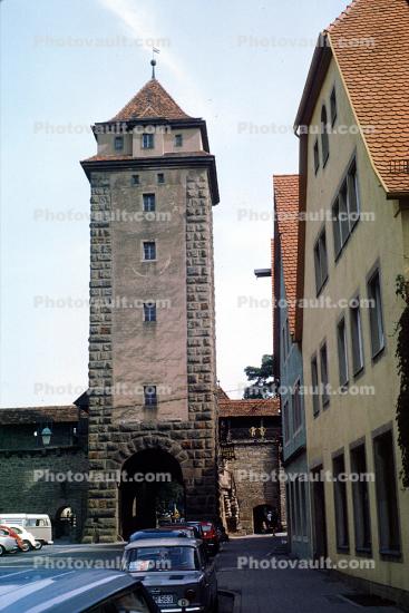Town Wall, R?der tower, Roder tower, Rothenburg ob der Tauber, Bavaria, Middle Franconia, Ansbach