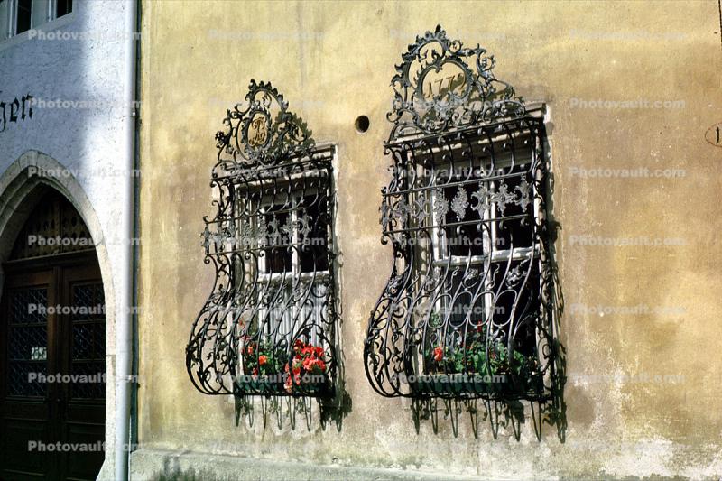 Ornate Windows, Rothenburg ob der Tauber, Bavaria, Middle Franconia, Ansbach, opulant
