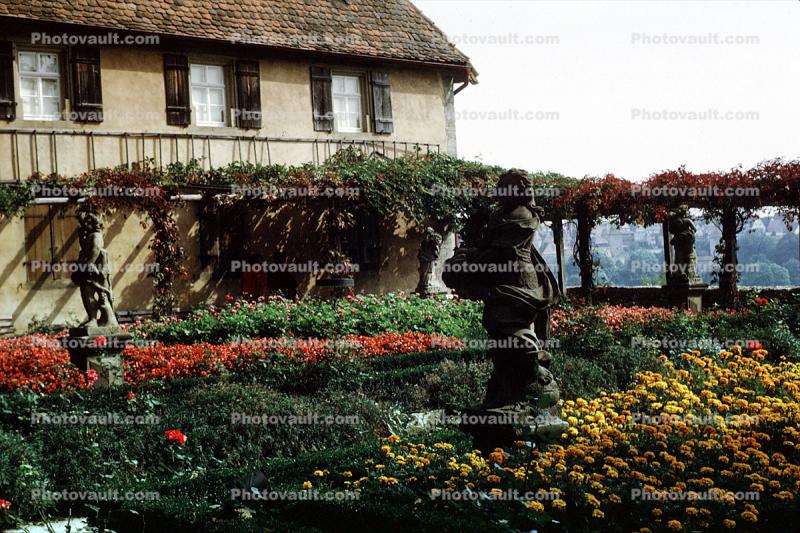 Gardens, Sculpture, Rothenburg ob der Tauber, Bavaria, Middle Franconia, Ansbach