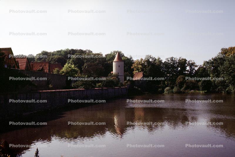 River, Tower, Dinkelsbuhl, Bavaria