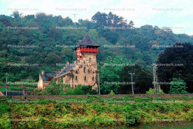 Watchtower, tower, unique, hills, forest, trees, Mosel River, Observation Tower