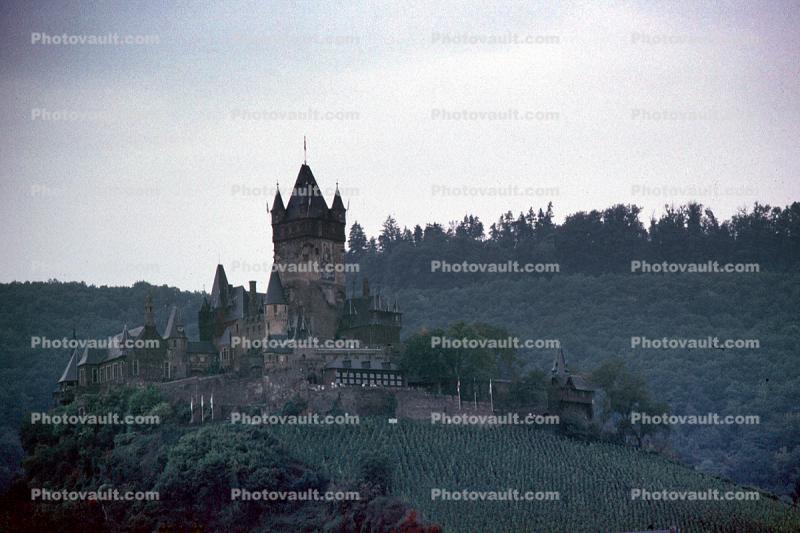 Castle, building, hillside, Reichsburg, Mosel, Cochem