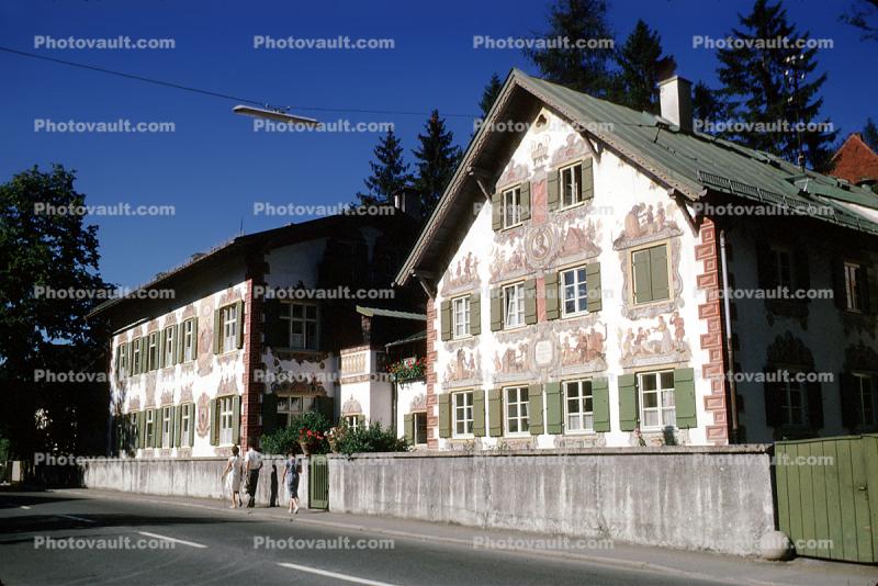 Home, House, Painting, Fairytale, L?ftlmalerei, Wall Art, Luftlmalerei, wall-painting, Oberammergau, Bavaria, Garmisch-Partenkirchen