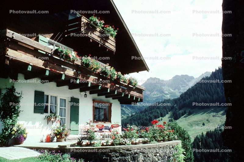 Home, House, Hills, Mountains, Balcony, Flowers, Porch, Allgau, Allg?u, Bavaria