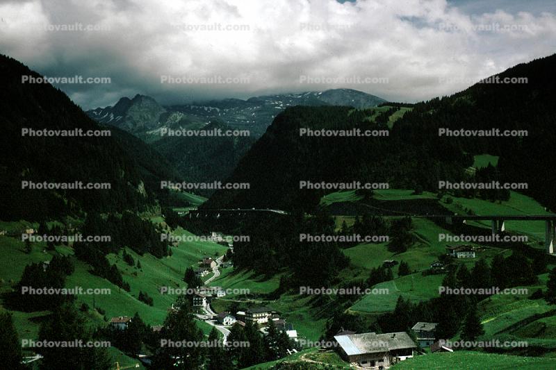 village, valley, town, forest, trees, nature, Woodland