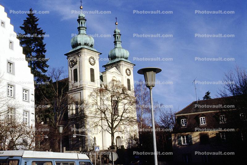 Church, Cathedral, twin towers, December 1985