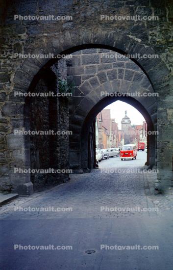 Town Wall, Entrance, Entryway, Tunnel, Rothenburg ob der Tauber, Bavaria, Middle Franconia, Ansbach