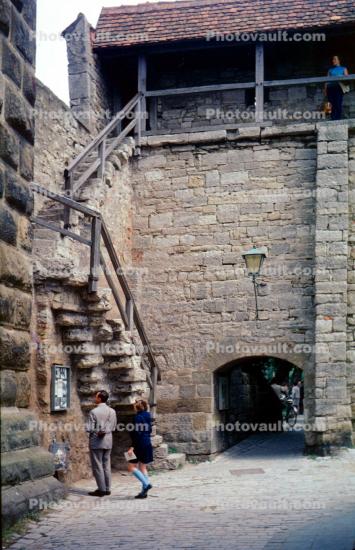 Town Wall, Rothenburg ob der Tauber, Bavaria, Middle Franconia, Ansbach, car, vehicle, automobile