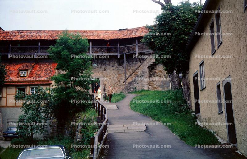 Walkway, Path, Town Wall, Rothenburg ob der Tauber, Bavaria, Middle Franconia, Ansbach
