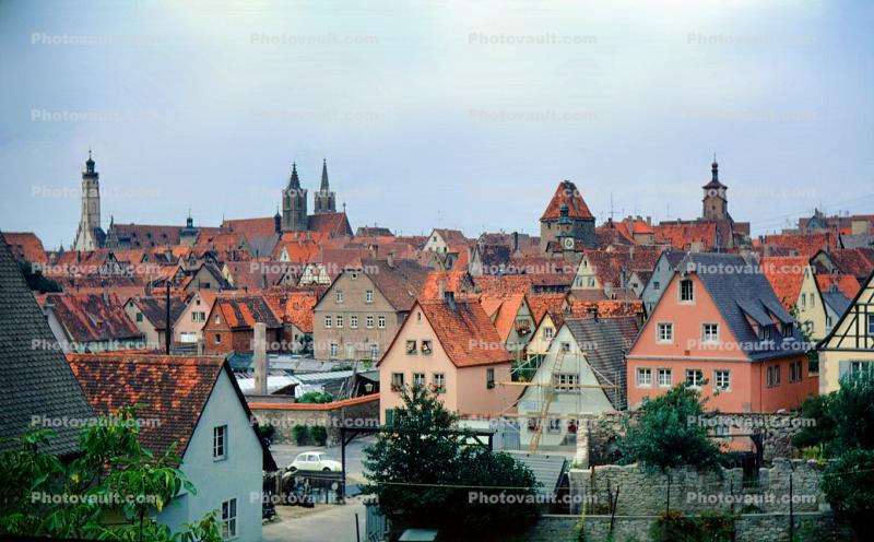 Saint Jakobs?s Cathedral, Cityscape,  Rothenburg ob der Tauber, Bavaria, Middle Franconia, Ansbach