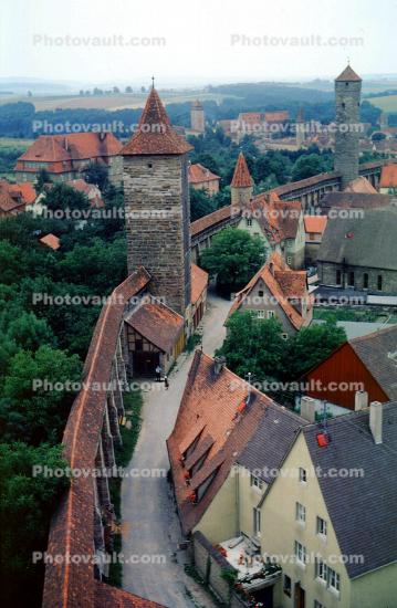 Town Wall, Rothenburg ob der Tauber, Bavaria, Middle Franconia, Ansbach
