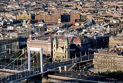Elisabeth Bridge, Suspension bridge, Danube River, Budapest