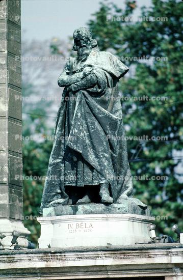 Bela, Bronze Statue, Millennium Monument, Heroes Square, Budapest