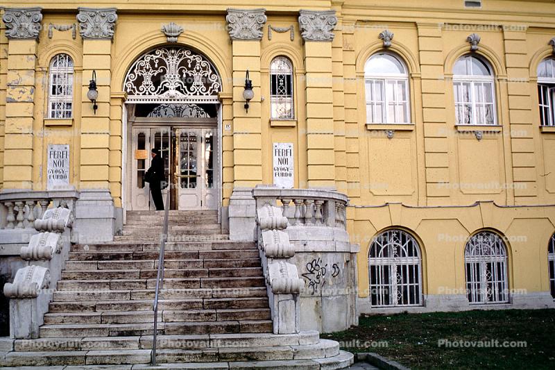 Ornate Building, Steps, Stairs, Door, Doorway, Entrance, Budapest