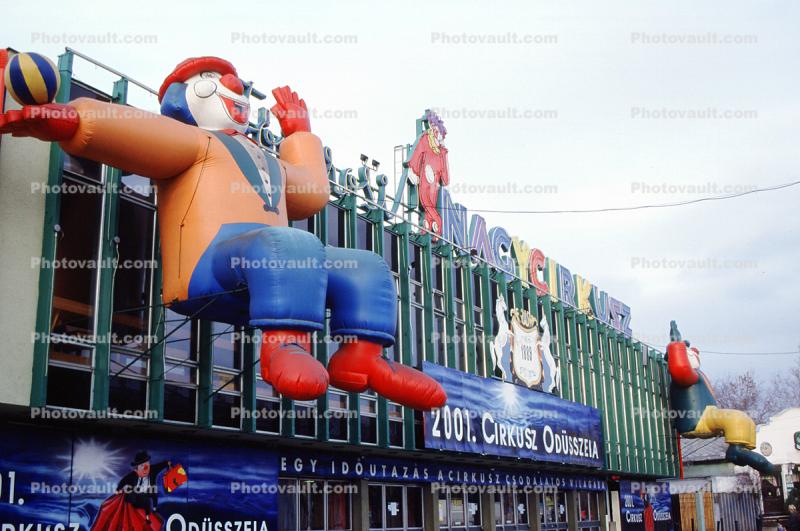 Cirkusz Odusszeia, Giant Circus Balloon, Clown, Budapest