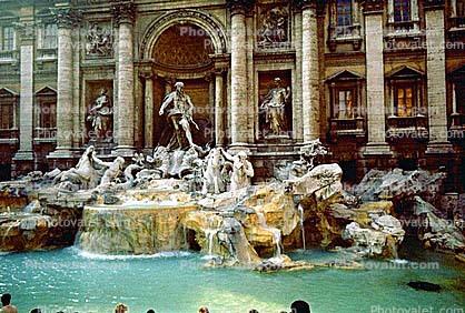 Trevi Fountain, Fontana di Trevi, Palazzo Poli, Palace, Rome