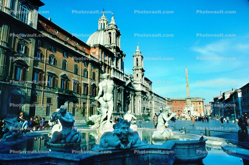 Trevi Fountain, Rome, Sant'Agnese in Agone, Baroque church, Piazza Navona