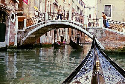 Arch footbridge, Gondola, Venice, Waterway, Canal