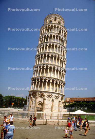 Tilting Foundation, Leaning Tower of Pisa, Building, Landmark, Columns
