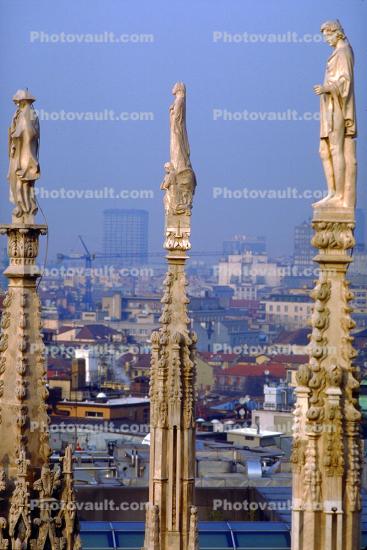 Statues, spire, Milan Cathedral (Italian: Duomo di Milano)