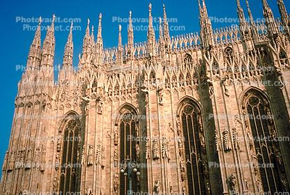 Spires, statues, Milan Cathedral, (Italian: Duomo di Milano)