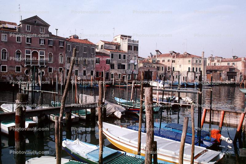 Boats, docks, buildings, Venice