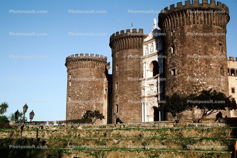 Castello Nuovo, castle Nuovo, (New castle), landmark, Turret, Tower