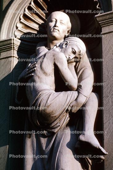 statue, statuary, pain, comfort, embrace, Rome