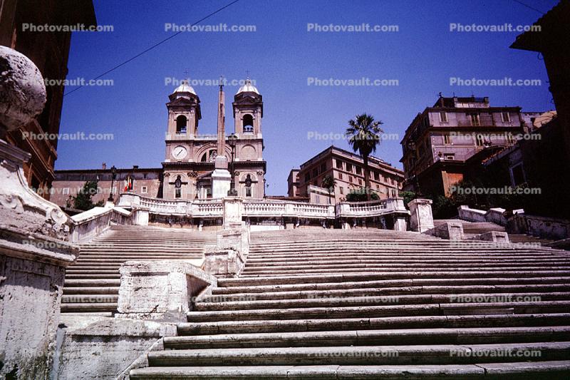 Spanish Steps, Famous Landmark, Obelisk, Church, Cathedral, Stairs, 